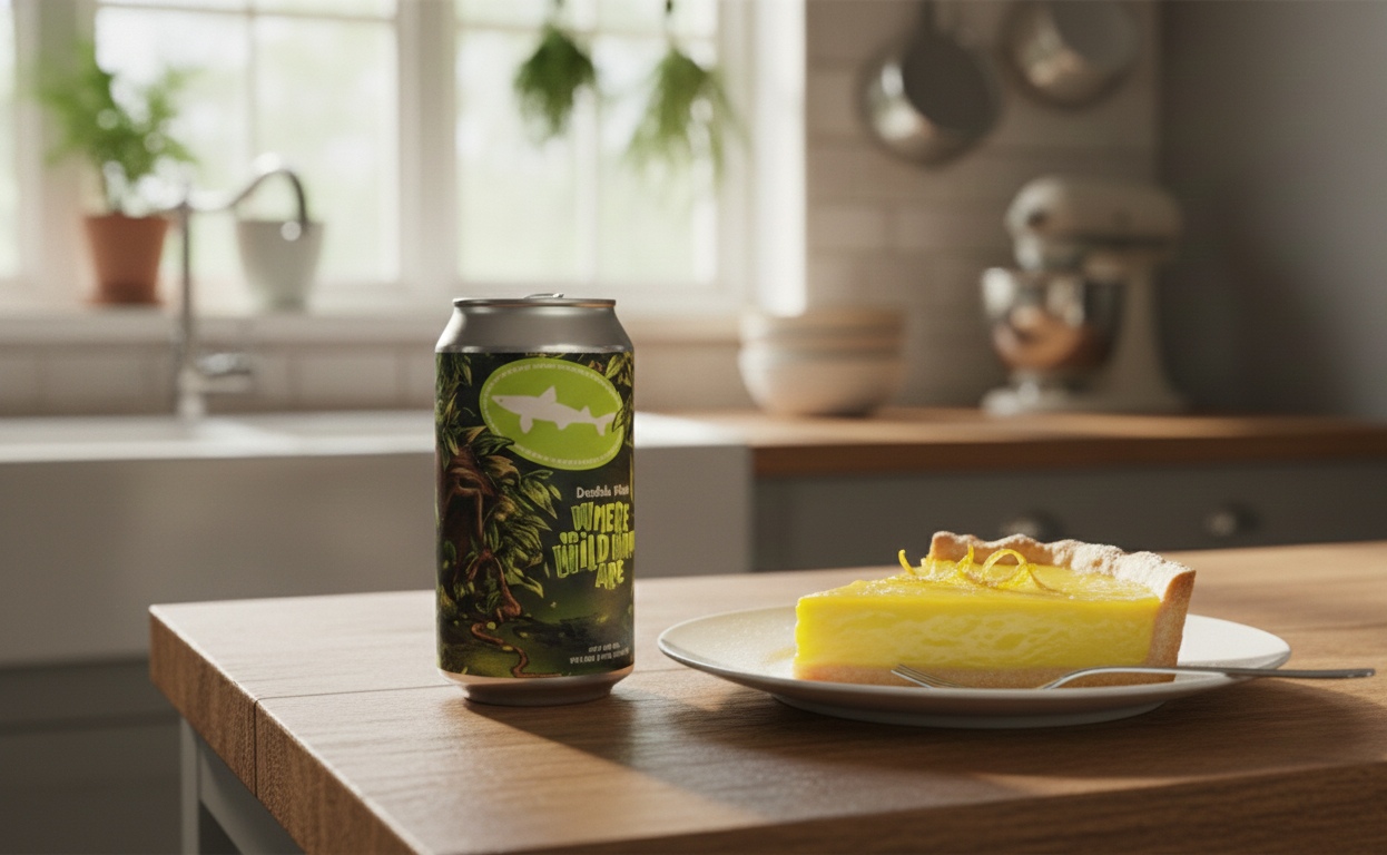 Die natürliche, fermentierte Säure im Dogfish Head Bier macht es zur perfekten Begleitung für Zitronentörtchen – Wo der wilde Hopfen ist: Wo die Hopfenblüten zurückkehren.