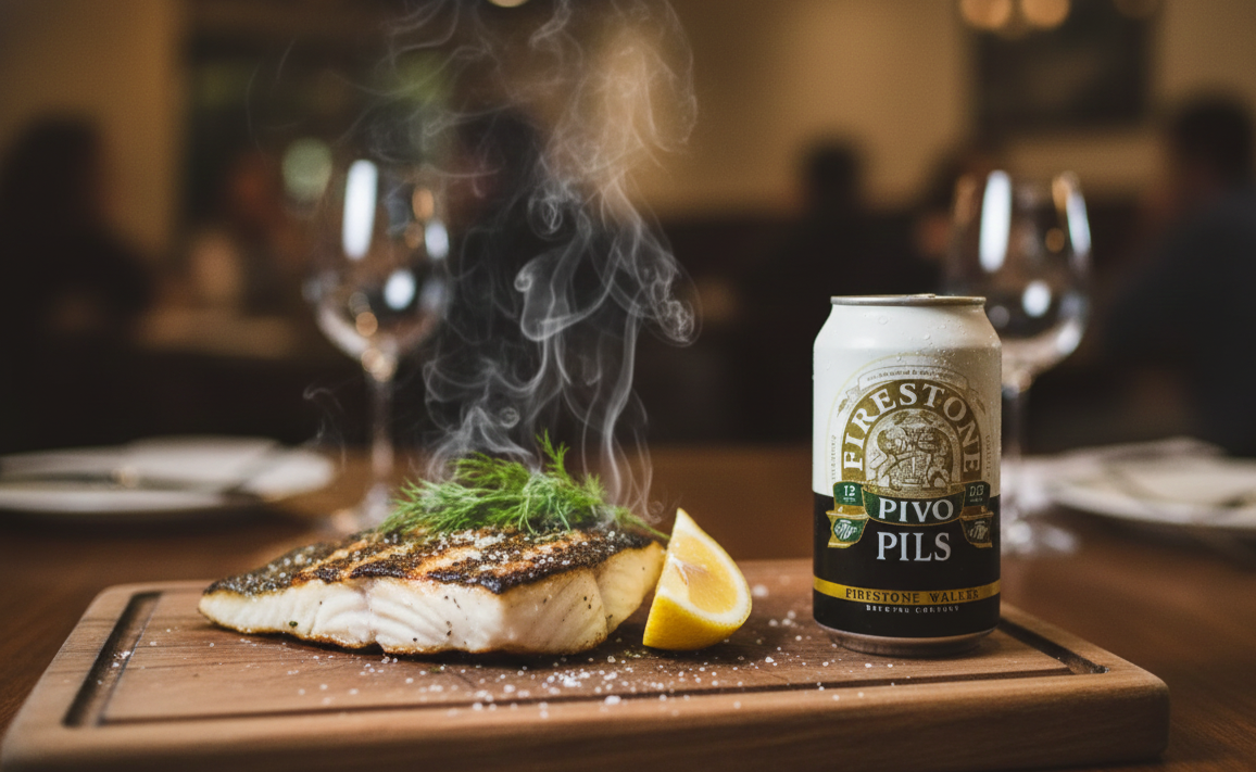 魚肉の甘みは、このビールの繊細な花の香りと完璧にマッチしています - ピヴォ・ピルス：ラガーのエッセンスと花の風味の融合