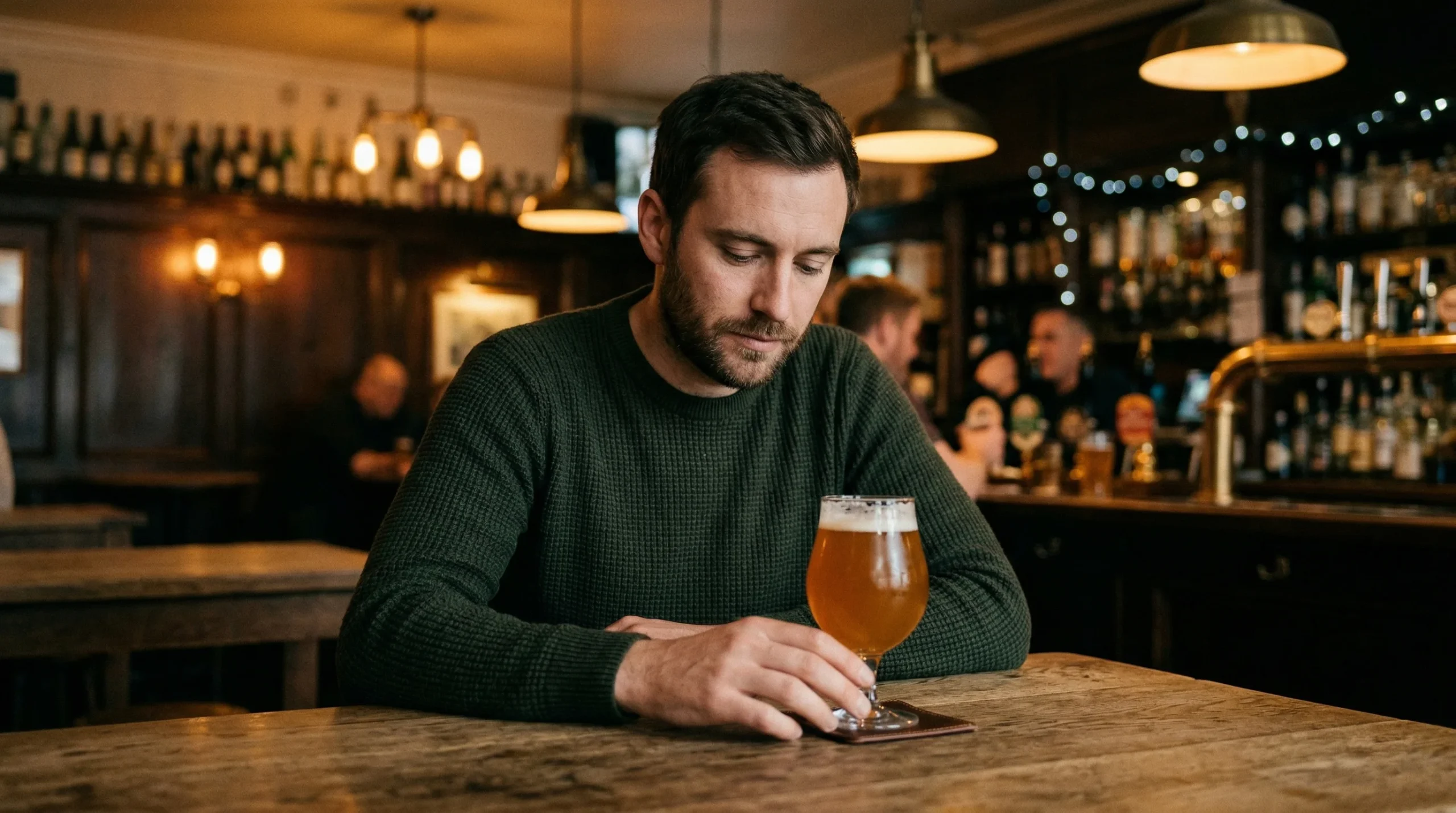 スケール入りビールの余韻の感じ方 - ビールの余韻：ビールを一口飲んだ後に残る感覚。