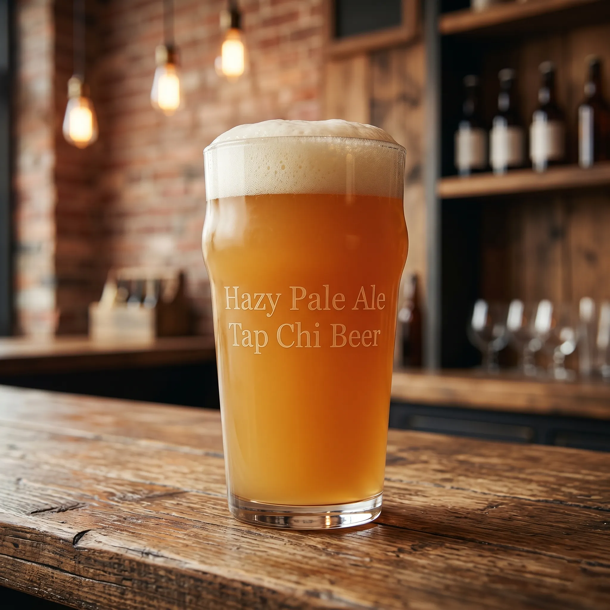 Ly Hazy Pale Ale màu vàng đục với bọt trắng