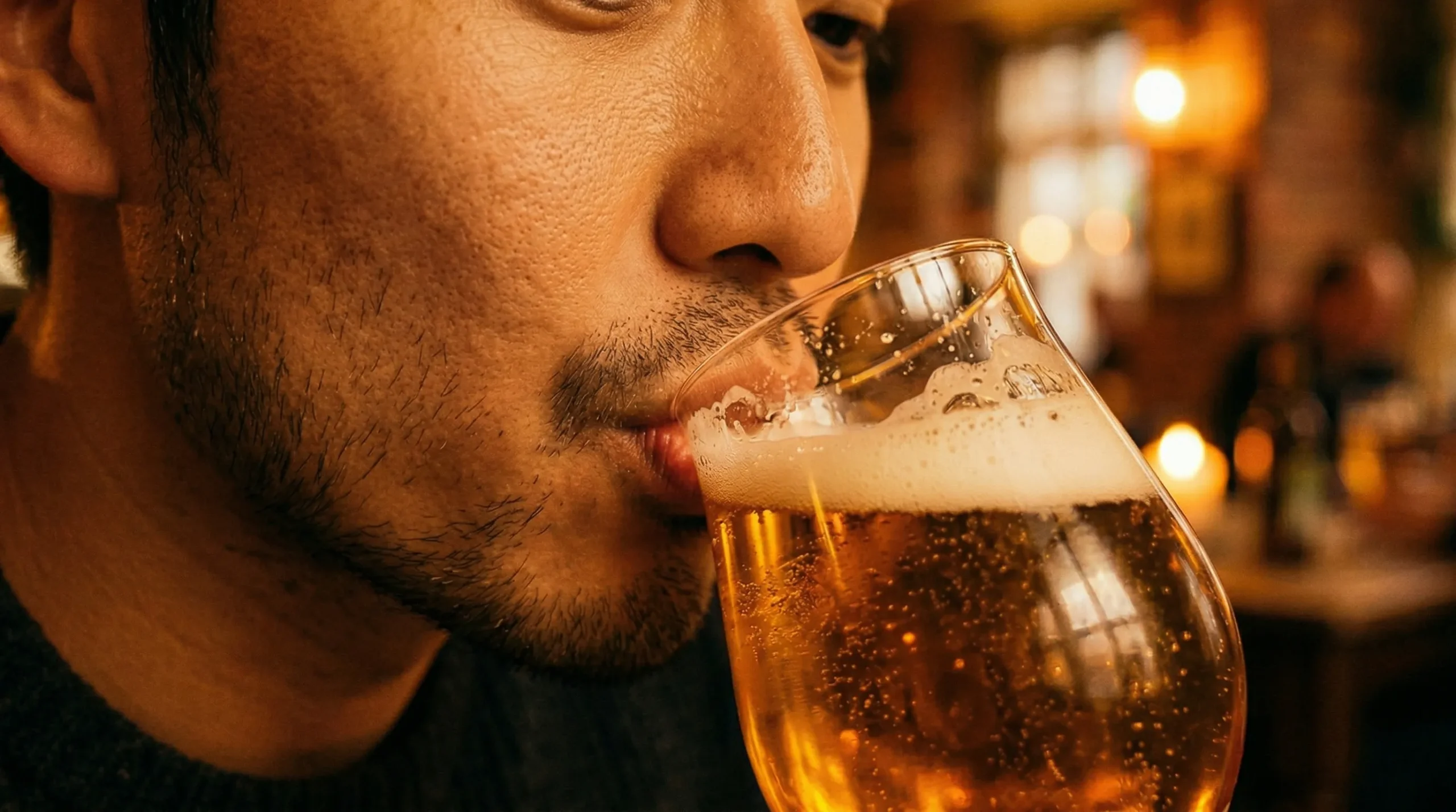 ビールを一口飲んでみよう - ビールの風味：ビールの甘味、苦味、バランスをどのように感じ取るか。