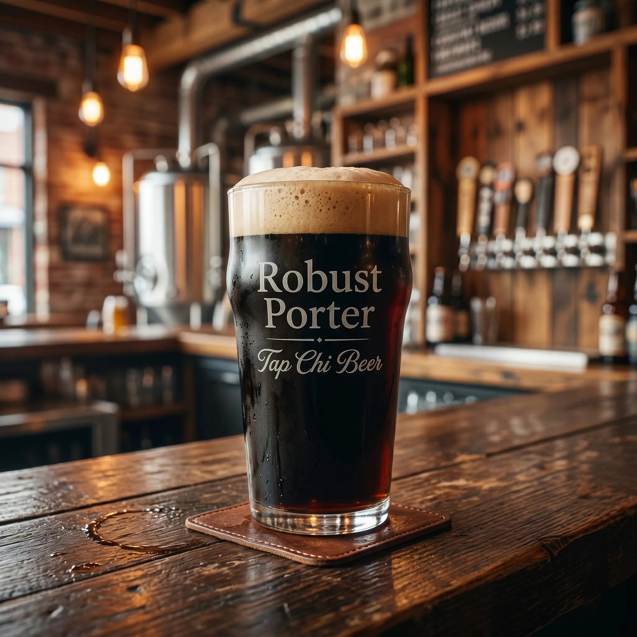 Ly Robust Porter màu đen với bọt nâu