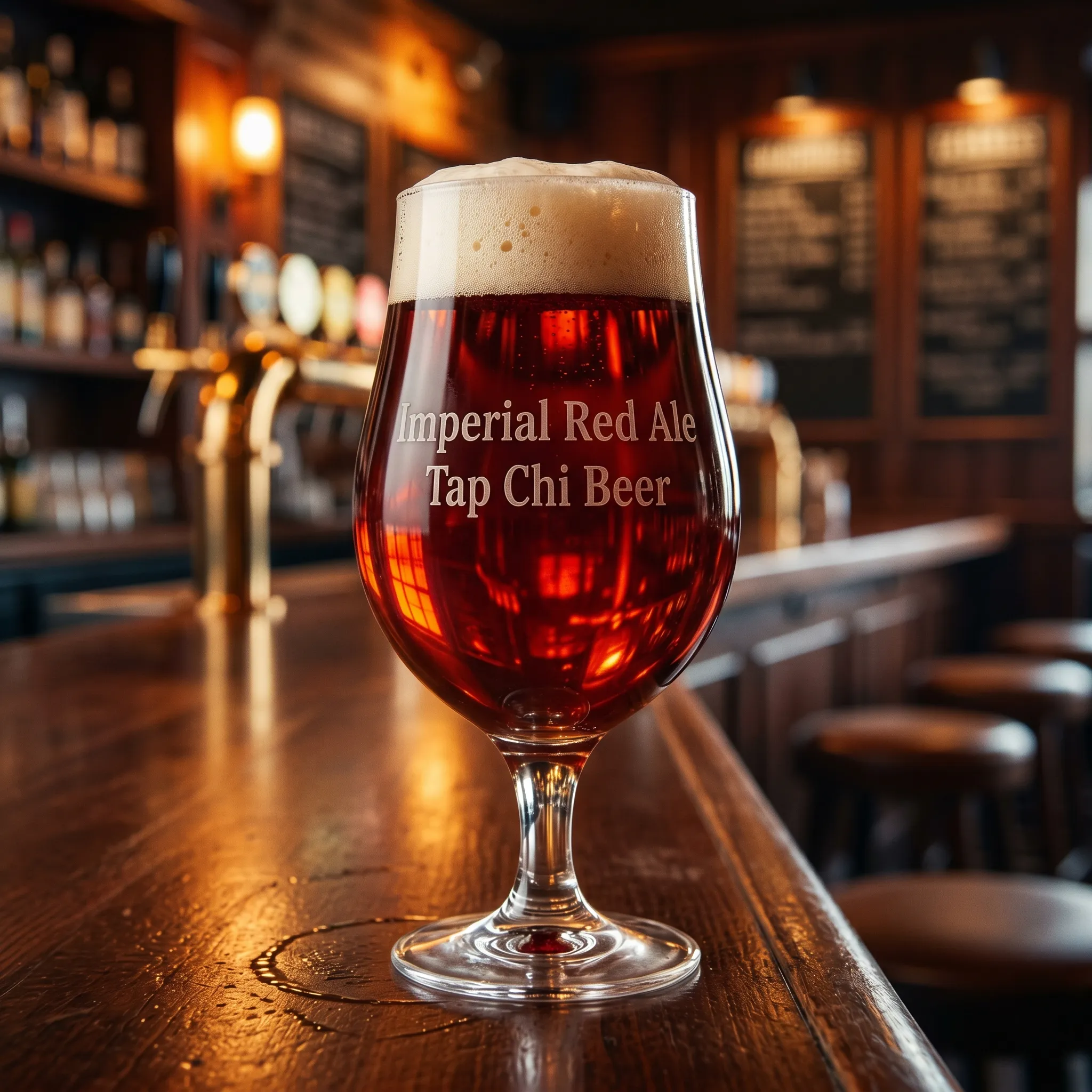 ルビーレッドの色合いと、軽やかでクリーミーな泡が特徴のインペリアルレッドエール。