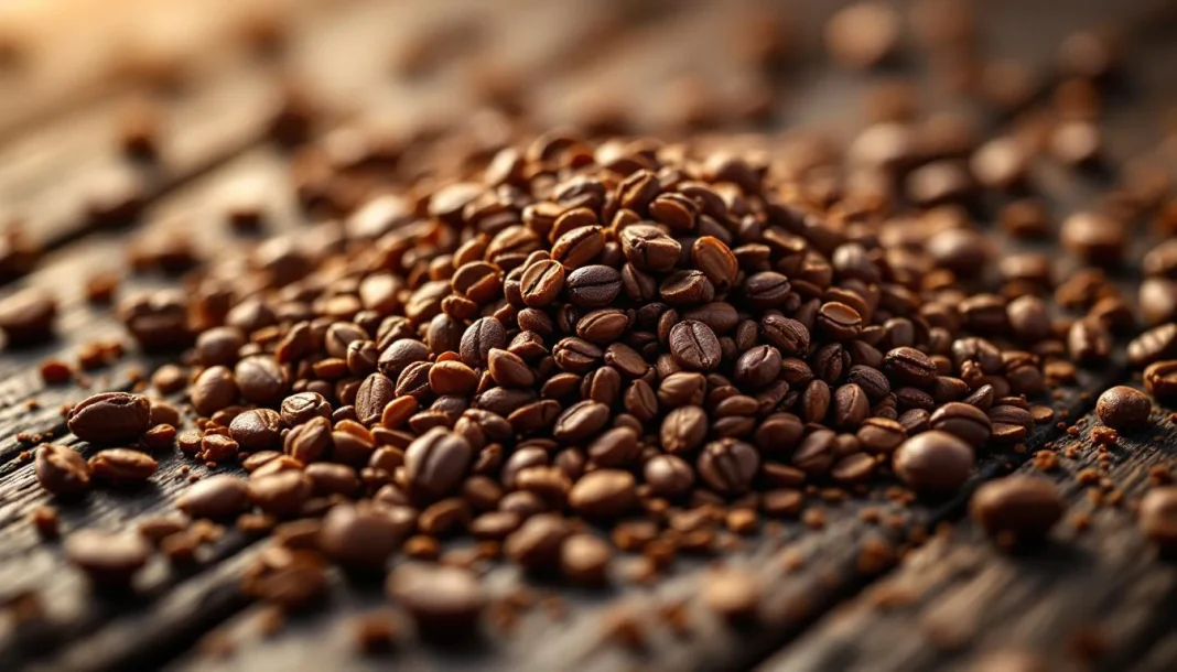 Chocolate Malt — HERO_IMAGE Hạt Chocolate Malt màu nâu sô-cô-la đậm trên bề mặt gỗ mộc