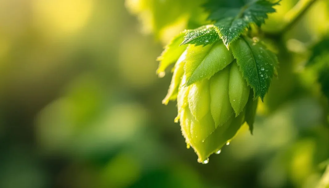 Saaz — HERO_IMAGE Frische Saazer Hopfenknospen mit charakteristischen hellgelben Lupulindrüsen.